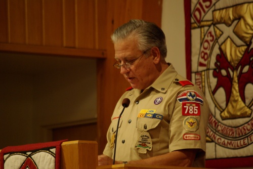 Troop 785 Scoutmaster Marvin Zimmerman talked about the qualities that make an Eagle Scout, and trekking Philmont with James.